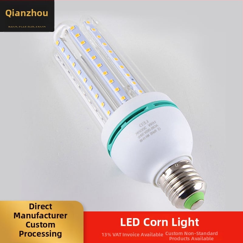 LED kukuričná žiarovka s objímkou E27, U-tvar spirálový dizajn, jasná LED žiarovka, vysoký výkon