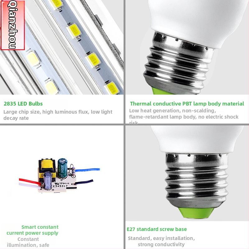LED kukuričná žiarovka s objímkou E27, U-tvar spirálový dizajn, jasná LED žiarovka, vysoký výkon