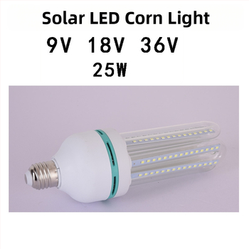 25W solárna LED kukuričná lampa, vstup 9V/18V/36V, pre záhradu a ulicu