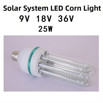 25W solárna LED kukuričná lampa, vstup 9V/18V/36V, pre záhradu a ulicu
