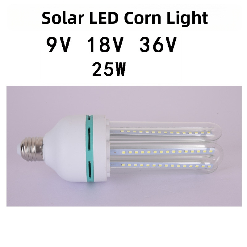 25W solárna LED kukuričná lampa, vstup 9V/18V/36V, pre záhradu a ulicu