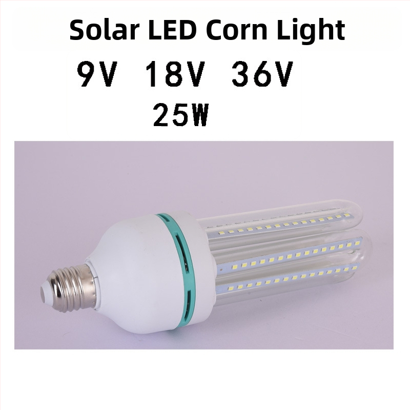 25W solárna LED kukuričná lampa, vstup 9V/18V/36V, pre záhradu a ulicu