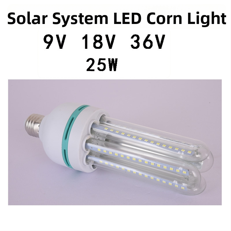 25W solárna LED kukuričná lampa, vstup 9V/18V/36V, pre záhradu a ulicu