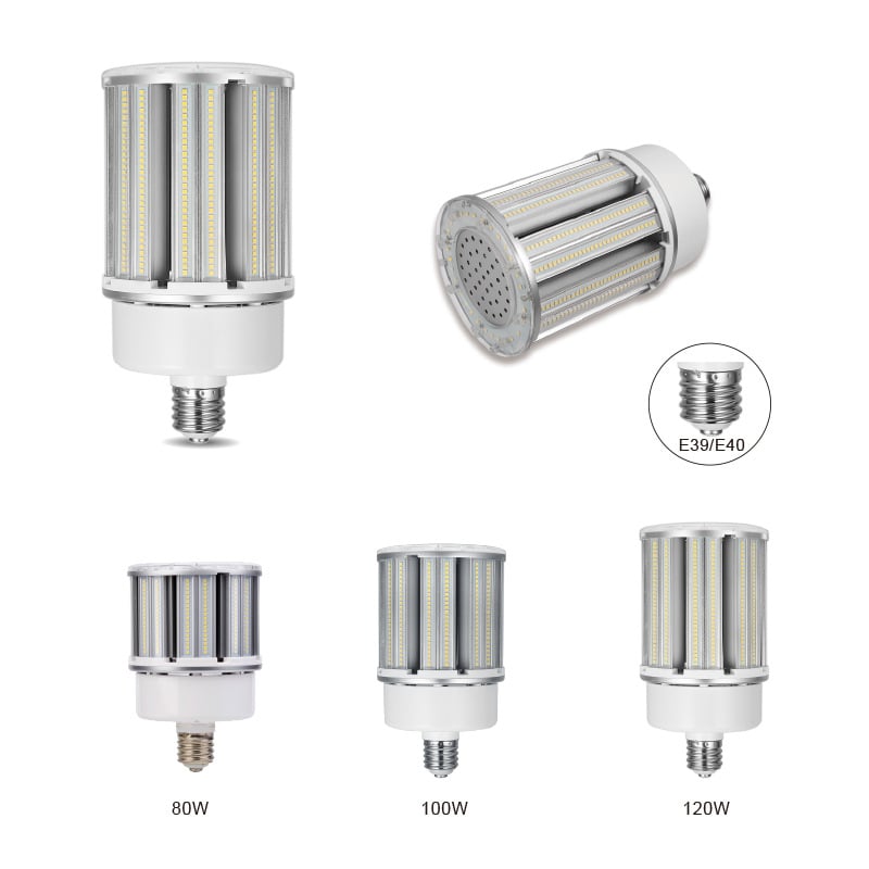 120W LED kukoricás lámpa, E40 csavaralj, kültéri magas oszlopos raktárvilágítás, IP64, széles feszültségtartomány, kertlámpa, UL Listed