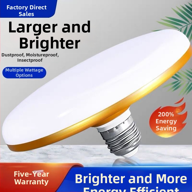 LED žiarovka s veľkým priemerom, tvar lietajúceho taniera, biele svetlo, E27 závit, domáce osvetlenie, energeticky úsporná žiarovka
