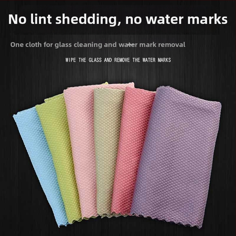 Mikrovláknová handrička s textúrou rybích šupín na čistenie skla a zrkadiel, bez šmúh, nasiakavá, na misky a poháre, spätné zrkadlo, silné utieranie