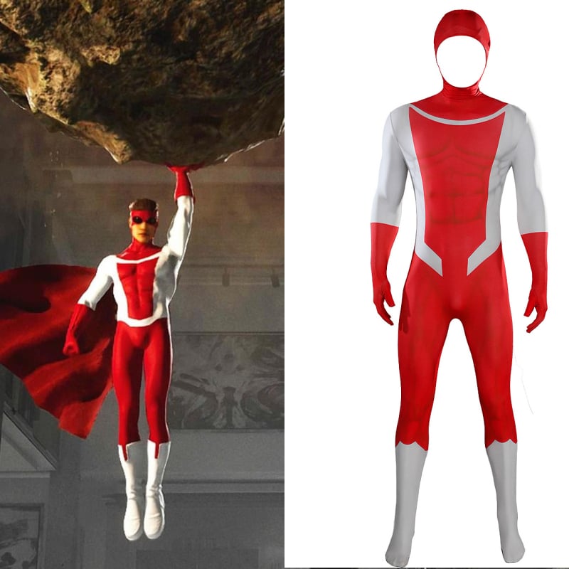 Červený kostým na anime cosplay s plášťom – Mark, neporaziteľný hrdina