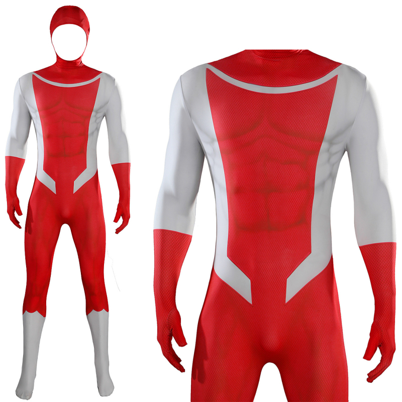 Červený kostým na anime cosplay s plášťom – Mark, neporaziteľný hrdina