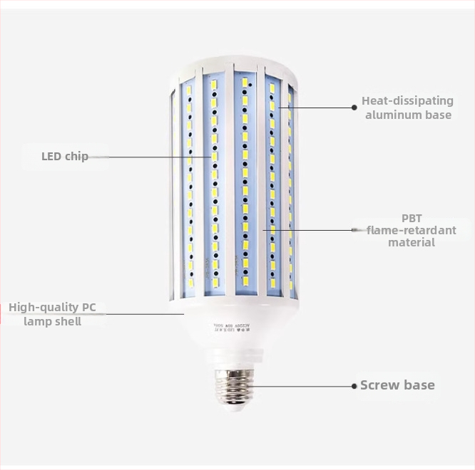 LED kukuričná lampa, 100W, E27 základ, energeticky úsporná, pre dielňu a verejné osvetlenie