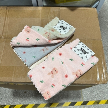 4 τεμάχια πανιά κουζίνας από Coral Fleece, μη κολλάνε στα λίπη, χωρίς αποκολλήσεις ινών, εύκολος καθαρισμός, με εκτυπωμένο σχέδιο