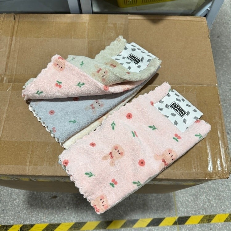 4 τεμάχια πανιά κουζίνας από Coral Fleece, μη κολλάνε στα λίπη, χωρίς αποκολλήσεις ινών, εύκολος καθαρισμός, με εκτυπωμένο σχέδιο