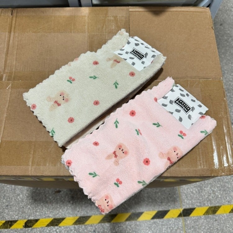 4 τεμάχια πανιά κουζίνας από Coral Fleece, μη κολλάνε στα λίπη, χωρίς αποκολλήσεις ινών, εύκολος καθαρισμός, με εκτυπωμένο σχέδιο