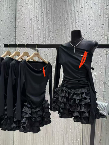 Φόρεμα Miu-Style γαλλικού στυλ με ανοιχτούς ώμους και βολάν, εφαρμοστό και κοντό για γυναίκες