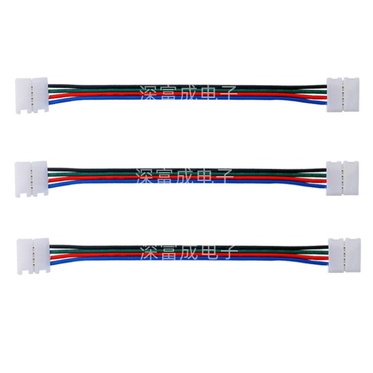 Cablu de conectare pentru bandă LED 5050RGB cu capete duble, 4 pini, fără lipire, conectare rapidă, 10 mm