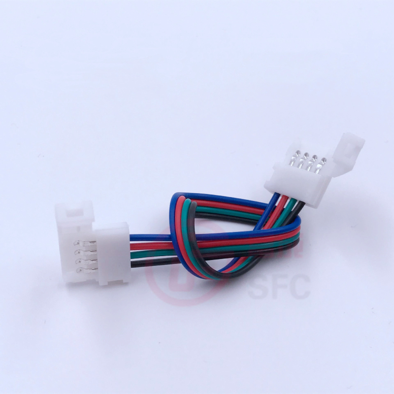 Cablu de conectare pentru bandă LED 5050RGB cu capete duble, 4 pini, fără lipire, conectare rapidă, 10 mm