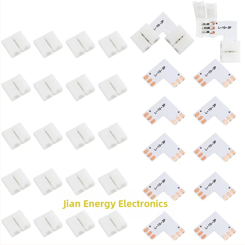 3P Phantom konektor pre LED pásik, L-tvar, 3-pin, šírka 10 mm, rýchle pripojenie