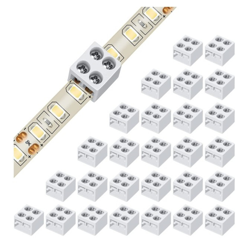 LED λωρίδα 8 мм 2P3528 μονόχρωμη με βιδωτό συνδετήρα ακροδεκτών, χωρίς συγκόλληση