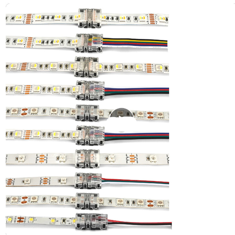 RGBWW RGBCCT LED λωρίδα σε γυμνή πλακέτα χωρίς συγκόλληση, συνδετήρας με κλικ, 6-πιν, 12 mm