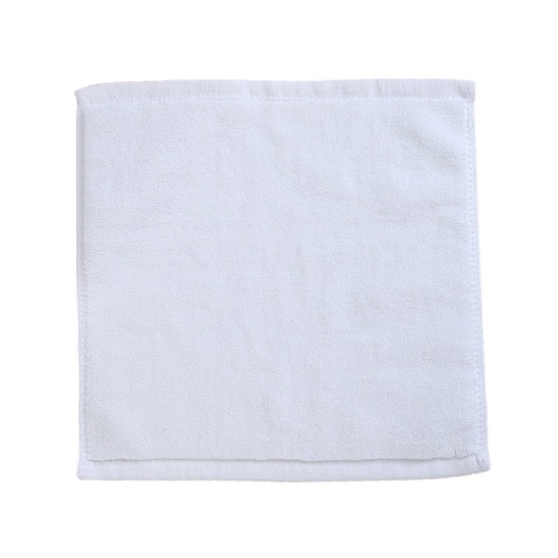Biele bavlnené malé štvorcové uteráky 60 g, 30x30 cm, pre hotely, reštaurácie a škôlky, s vyšívaným logom