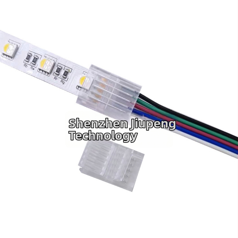 5P RGBW epoxidovo vodotesný LED pás s kryštálovou doskou, bez spájania, rýchly konektor, šírka 12 mm, s upínacím spojom
