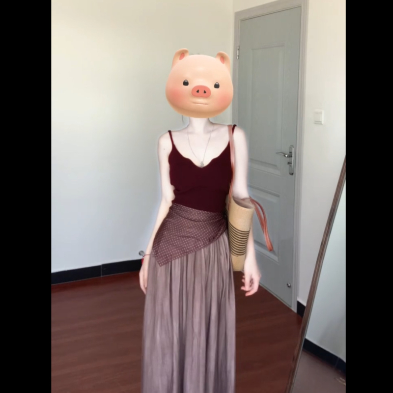 Καλοκαιρινό γαλλικό στυλ OOTD σετ: τοπ με τιράντες και μακριά φούστα με ψηλή μέση – δύο κομμάτια