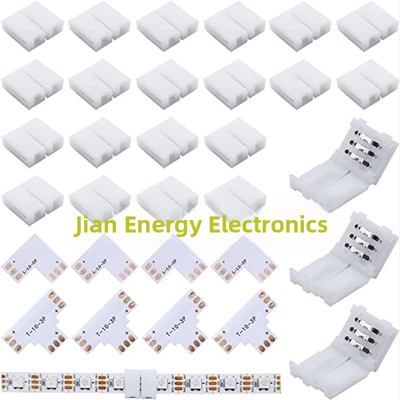 5050 LED pásový konektor, 3P, 10 mm, holé PCB, bez spájkovania, rýchle zapojenie