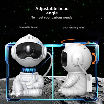 Astronaut projekčná lampička s Mesiacom – USB napájanie, tvar planéty, kreslený štýl