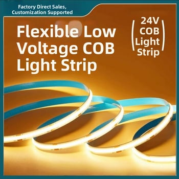 Nízkonapäťová COB LED pásik, samolepiaca, zabudované lineárne osvetlenie pre domáci strop, bez trblietania, 10 m
