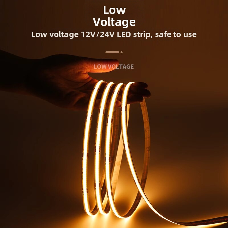 24V αυτοκόλλητη ευέλικτη LED λωρίδα για τον οροφή του σαλονιού, COB γραμμικός φωτισμός με ενσωματωμένο σχεδιασμό