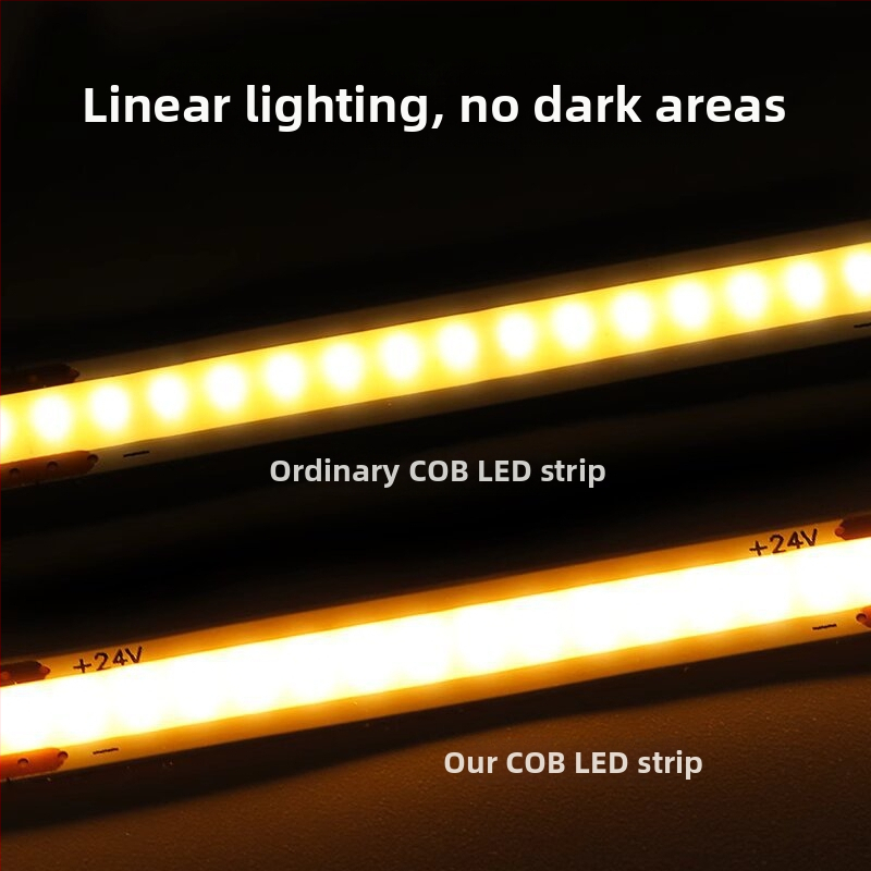 24V αυτοκόλλητη ευέλικτη LED λωρίδα για τον οροφή του σαλονιού, COB γραμμικός φωτισμός με ενσωματωμένο σχεδιασμό