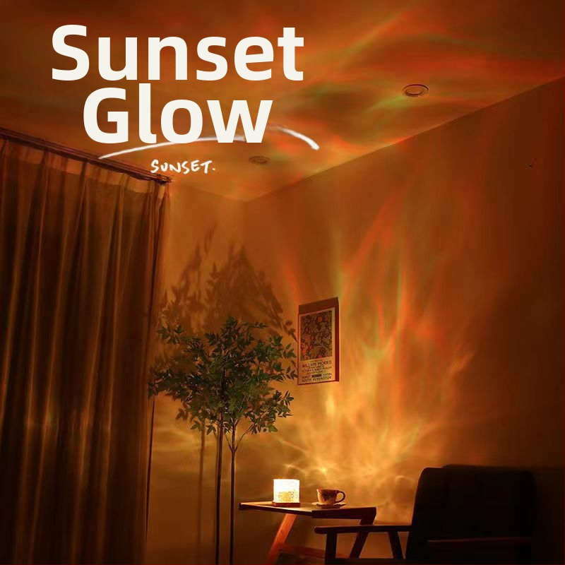 Stolná lampa s atmosférou, dynamické vodné vlny, projekcia hvieznej oblohy, USB napájanie s integrovanou batériou