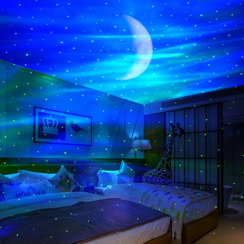 Csillag-projekciós lézeres Bluetooth-lámpa, beltéri hangulatvilágítás, KTV atmoszéra, vízhullám-mintázatú színpadi világítás, éjjeli fény, távirányító
