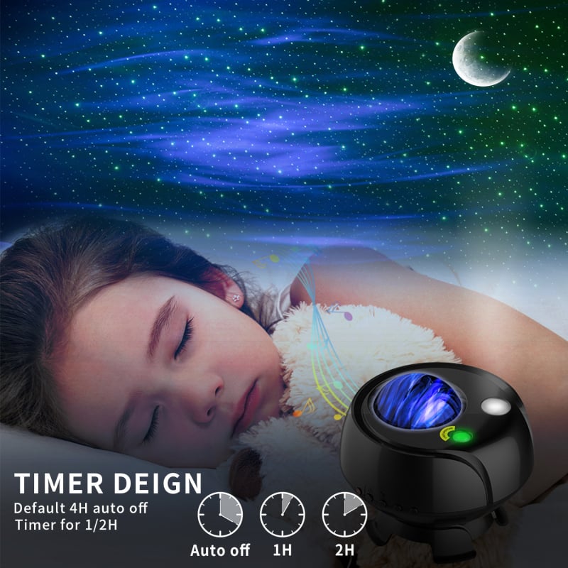 LED προβολέας Aurora Borealis με αστέρια στον νυχτερινό ουρανό, Bluetooth, νυχτερινό φως και απαλό ατμοσφαιρικό φωτισμό