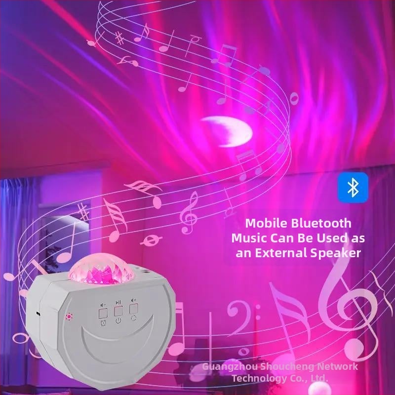 Új zenélő csillagos ég lámpa Bluetooth hangszóróval, atmoszferikus lámpa hálószobába vetítéssel, éjszakai fény
