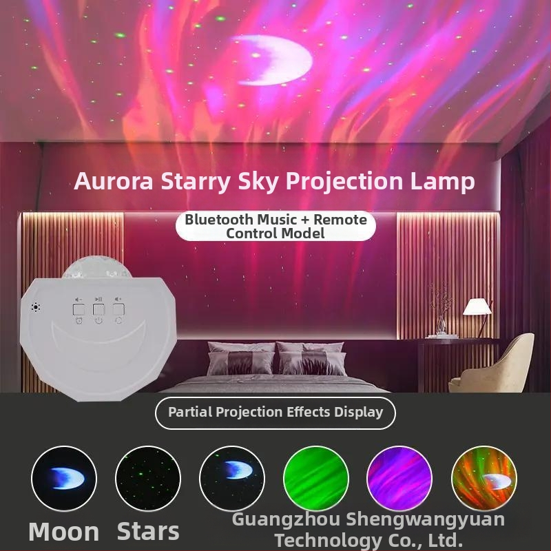 Új zenélő csillagos ég lámpa Bluetooth hangszóróval, atmoszferikus lámpa hálószobába vetítéssel, éjszakai fény