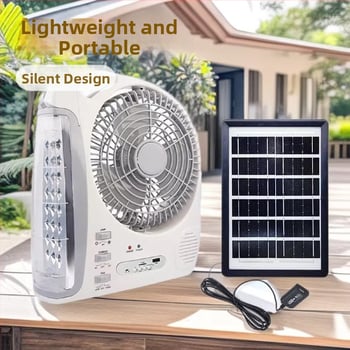 Ανεμιστήρας ηλιακής ενέργειας με LED φως και Bluetooth για εξωτερική χρήση