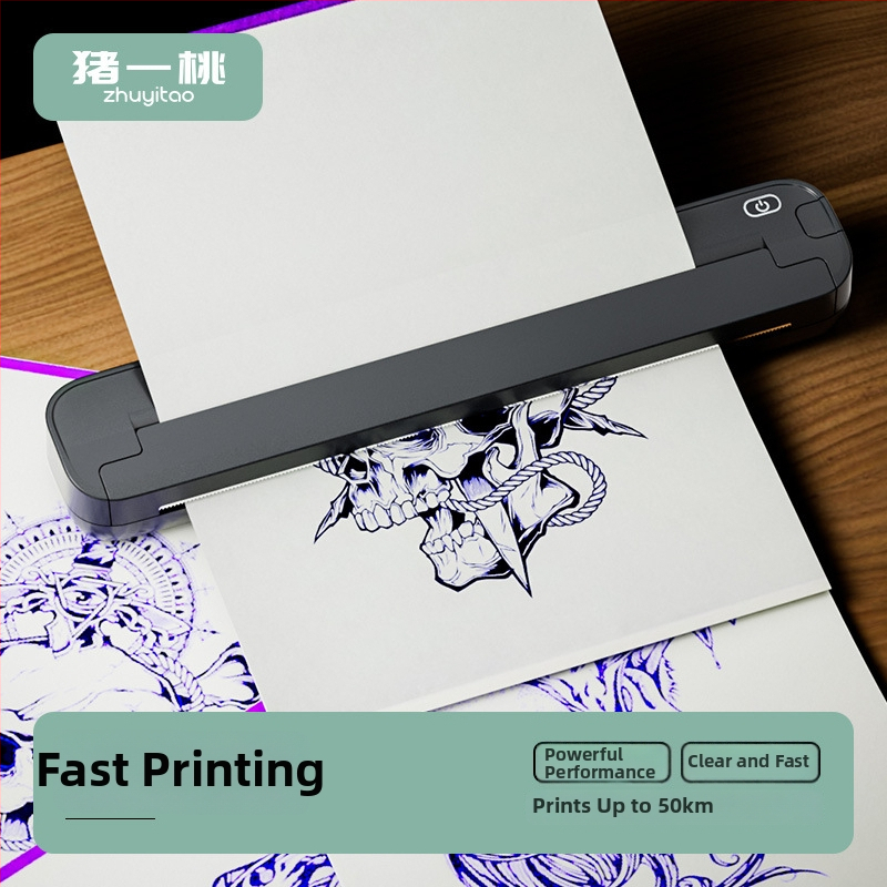 Prenosná termálna tlačiareň tetovania, mini veľkosti, bez atramentu, na prenos tetovania na papier A4, Bluetooth, vstavaná batéria, domáce použitie