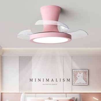 Macaronový štýl malý stropný ventilátor so svetlom pre detskú izbu, tichý, s diaľkovým ovládaním, minimalistický moderný dizajn
