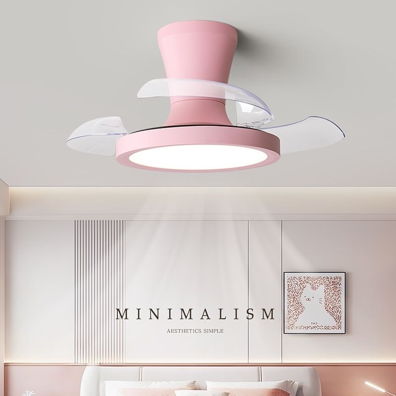 Macaronový štýl malý stropný ventilátor so svetlom pre detskú izbu, tichý, s diaľkovým ovládaním, minimalistický moderný dizajn
