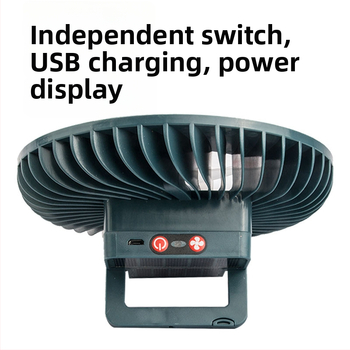 LED kempingový ventilátor so svetlom a stojanom, solárne nabíjanie, vonkajšie osvetlenie