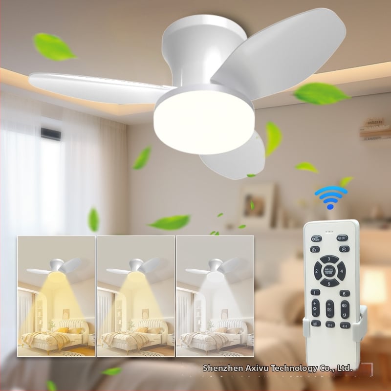 Diaľkovo ovlávaný stropný ventilátor so svetlom, nordický štýl, LED, priemer 65 cm, vhodný do spálne a izby pre deti.
