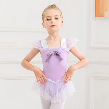 Beigeya costum de balet pentru fete, toamnă-iarna, fustă tutu cu iepuraș, mâneci lungi și scurte, funda, îmbrăcăminte de antrenament