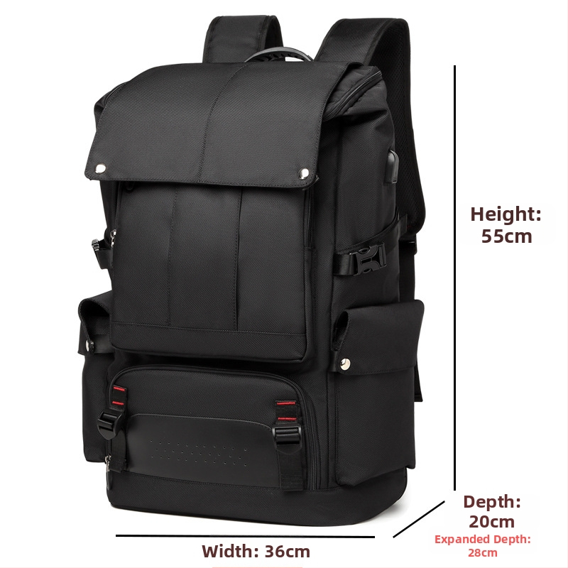 Unisex batoh 56-75L z Oxford materiálu, na cestovanie a outdoor, nepremokavý, priestor na notebook, mestský minimalistický štýl, viacúčelový