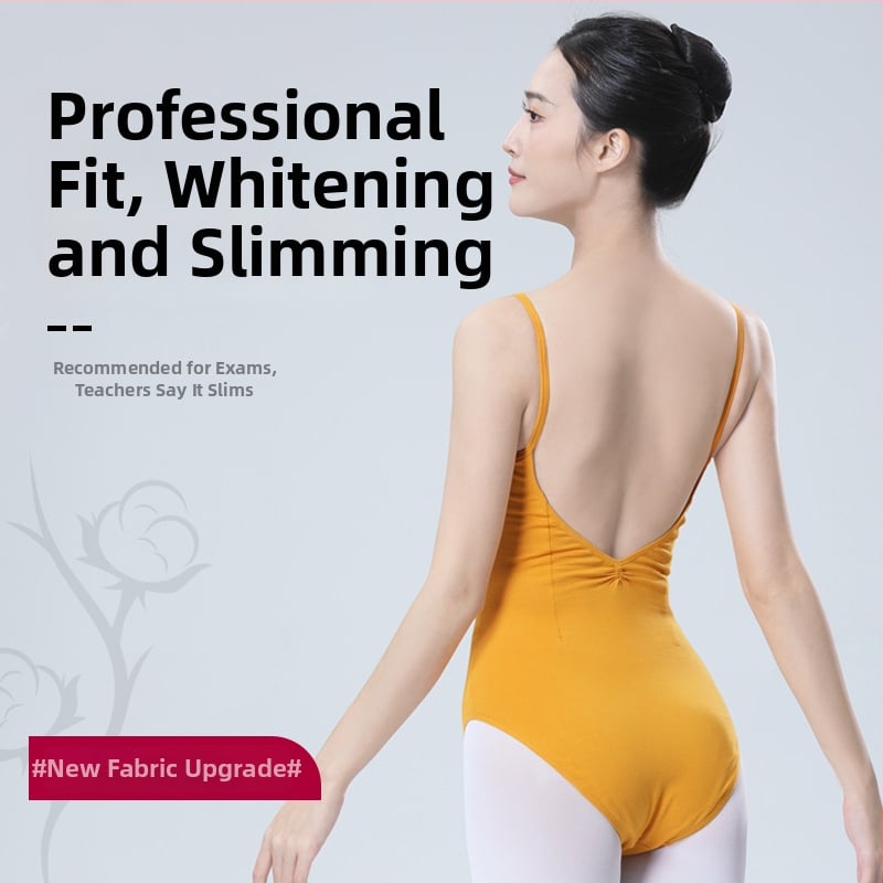 Baletné tréningové body s ramienkami, jednodielny bodysuit, s vysokým strihom, na tréning a tanec