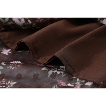 Γυναικεία μακριά φούστα chiffon με φλοράλ εκτύπωση και ουρά ψαριού, υφή υφάσματος για άνοιξη-καλοκαίρι