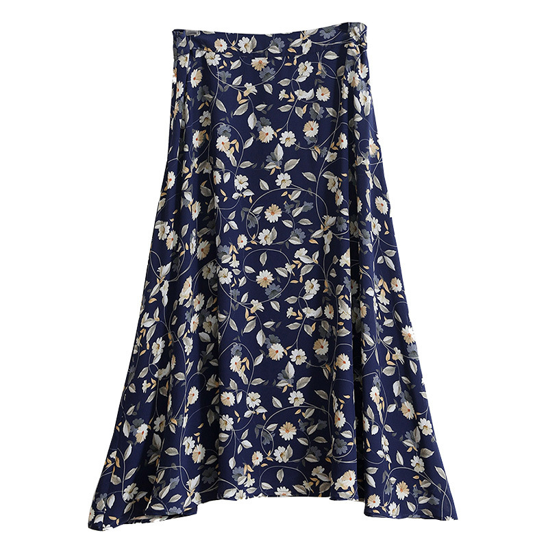 Κομψή φλοράλ φούστα chiffon midi για γυναίκες, ψηλή μέση, κολακευτική γραμμή, για γυναίκες με μικρότερο σωματότυπο, καλοκαίρι 2025
