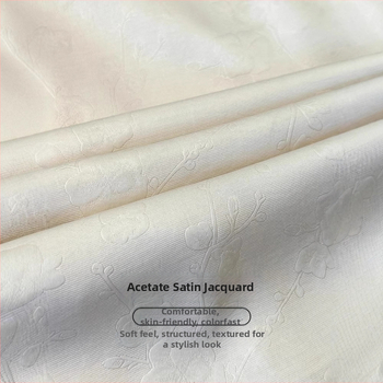 Dámska acetátová midi sukňa – leto 2025, elegantná, drapovaná, jacquard satén, A-línia