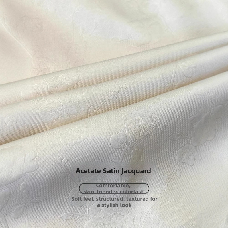 Dámska acetátová midi sukňa – leto 2025, elegantná, drapovaná, jacquard satén, A-línia