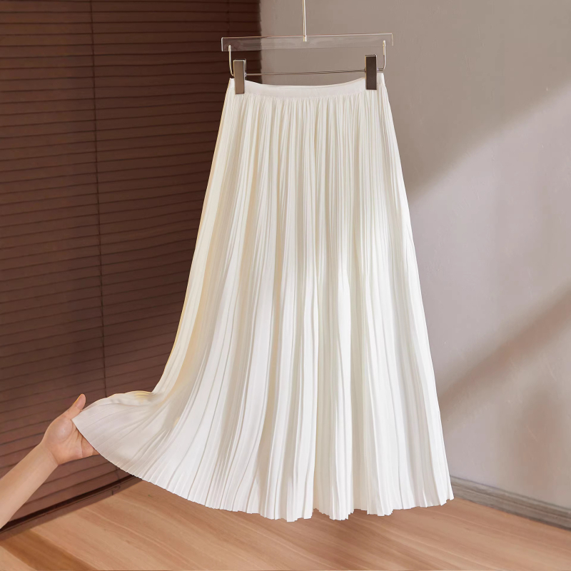 Μπλε φούστα μίντι με πιέτες από chiffon, σε γραμμή Α, άνοιξη-καλοκαίρι 2026