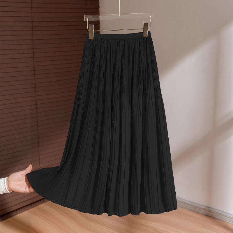 Μπλε φούστα μίντι με πιέτες από chiffon, σε γραμμή Α, άνοιξη-καλοκαίρι 2026